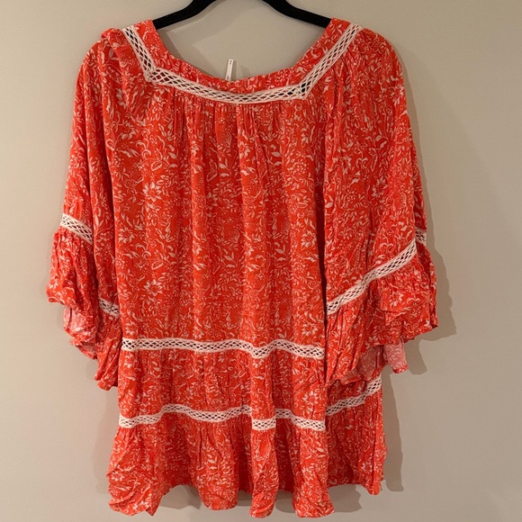 5/$25!! Free People Orange Boho Dress - Picture 3 of 3